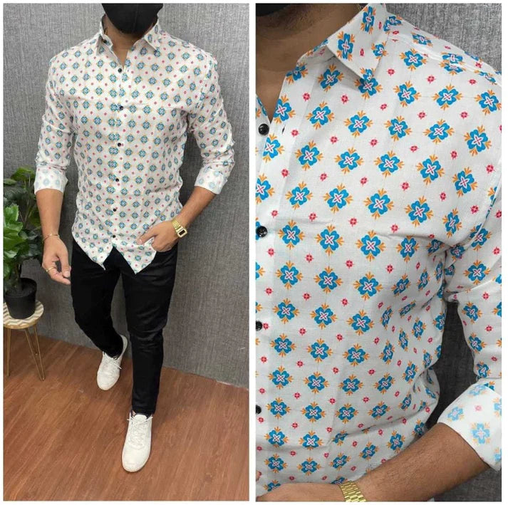 Men's Designer Floral Full Sleeve Shirt