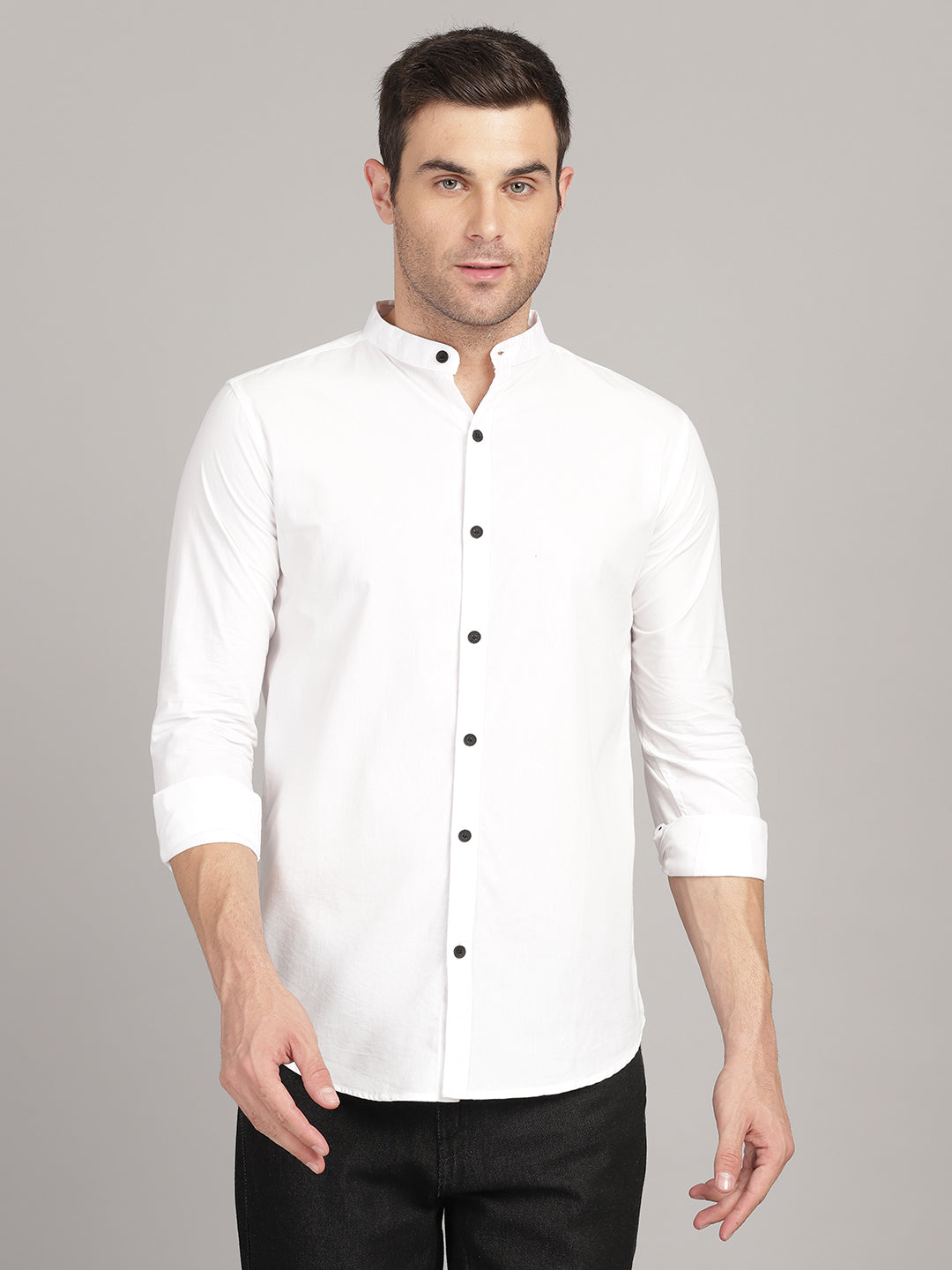  Solid Cotton Shirt 